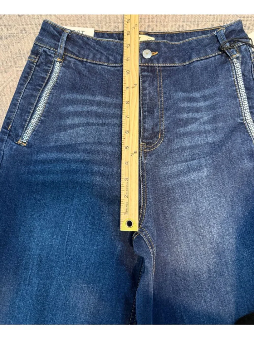 OAT New York High Rise Wide Leg Blue Jeans Size 8/29 Raw Hem Classic Modern